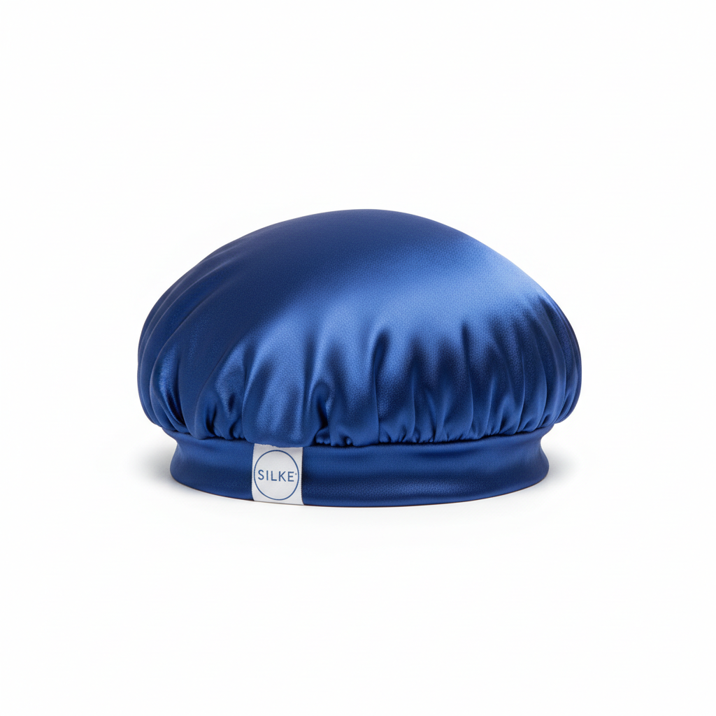 Satin sleep bonnet in blue
