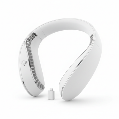Portable neck fan in white