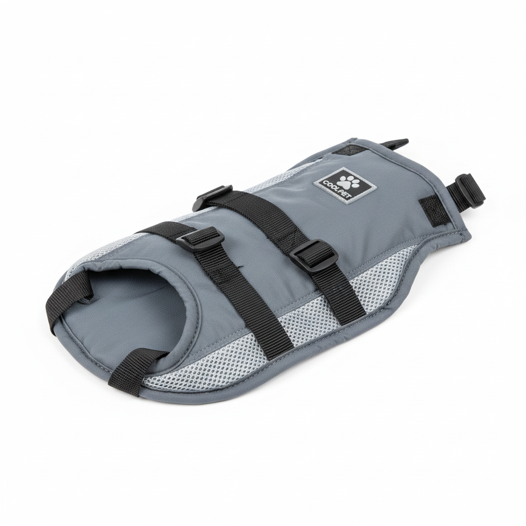 Dog cooling vest in grey