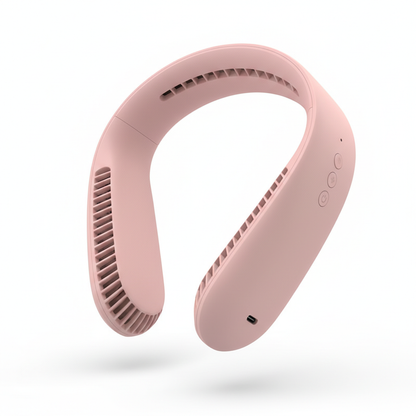 Portable neck fan in pink