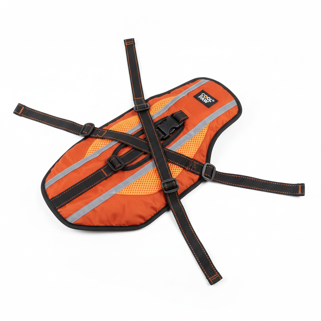Dog cooling vest in orange