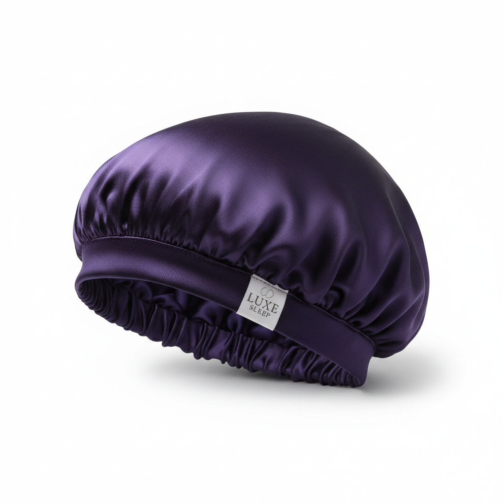 Satin sleep bonnet in purple