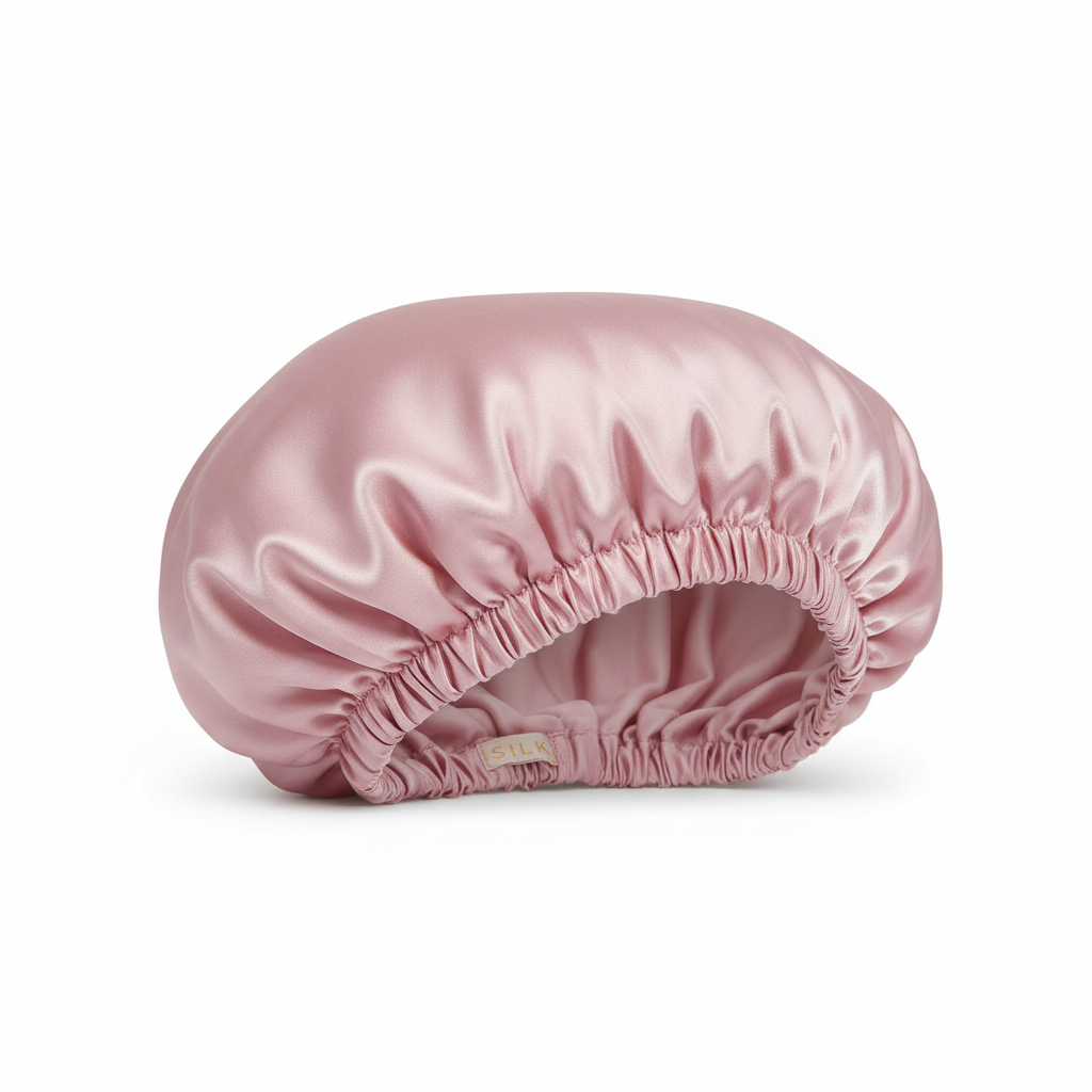 Satin sleep bonnet in pink