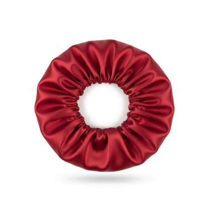 Satin sleep bonnet in red