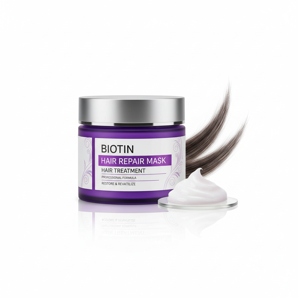 Hair repair mask biotin purple jar